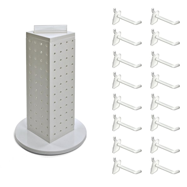 Four-Sided Revolving 4''W x 12''H Pegboard Counter Display w/ 16 2'' Hooks